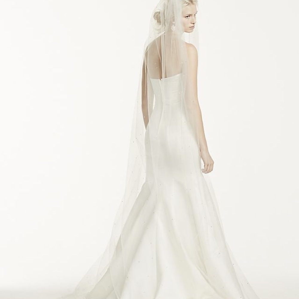 David’s Bridal Cathedral Veil Rhine Stones NWT